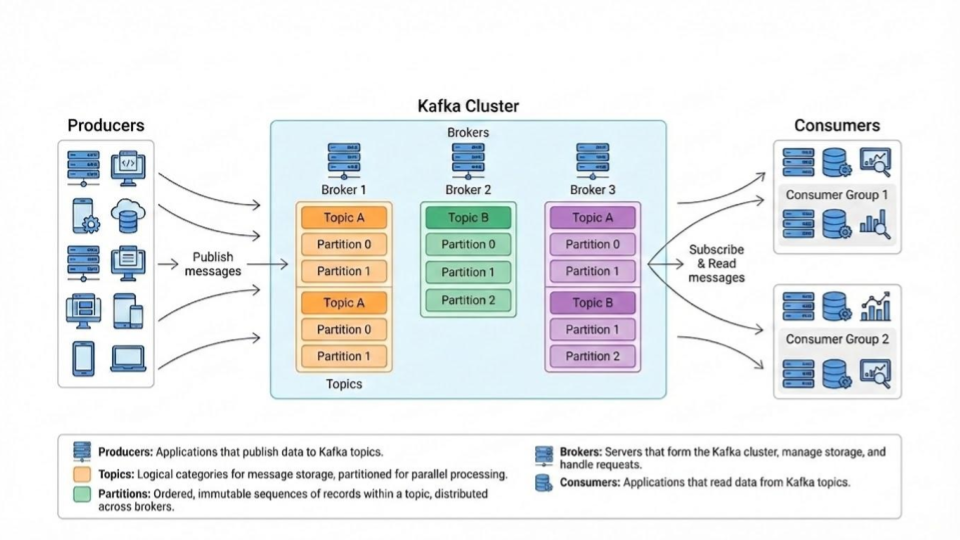 How data flows through Apache Kafka