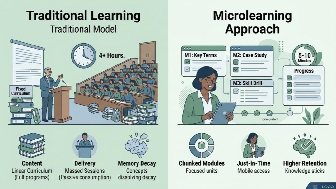 Traditional learning vs Microlearning