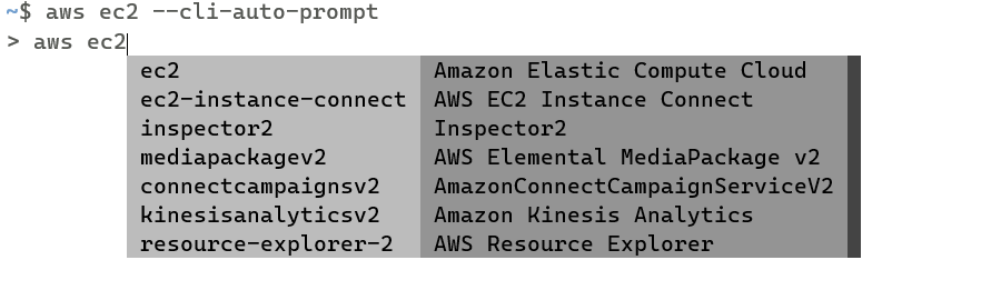 Terminal with AWS CLI command
