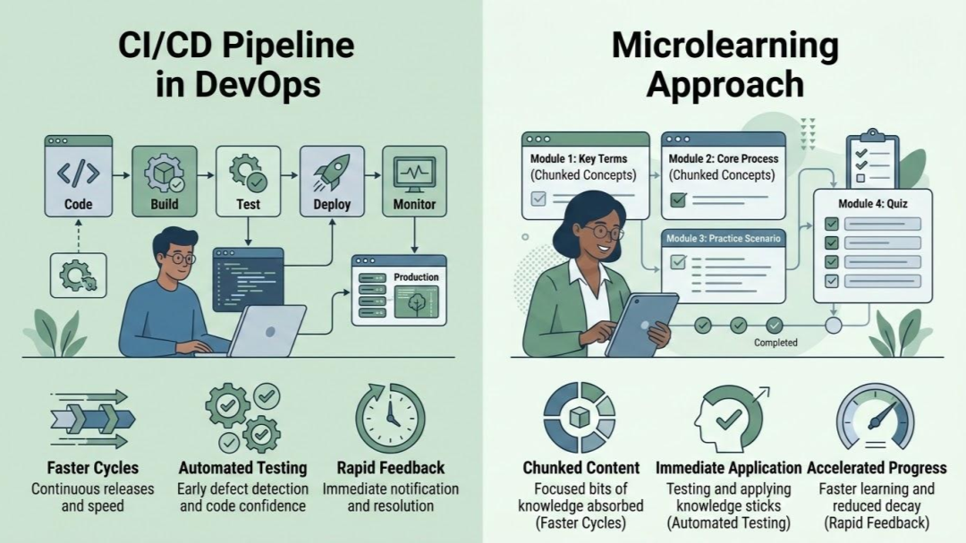 Similarity of microlearning with CICD